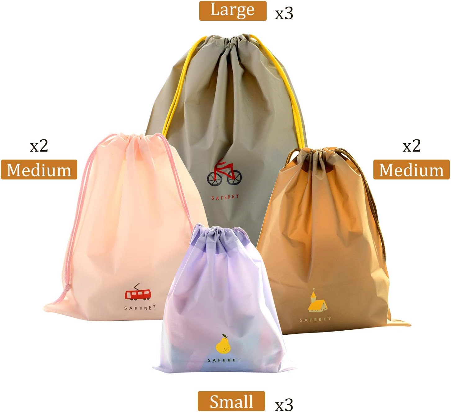 kitchen-dream Bolsas de Cuerdas para Infantil,10 Piezas Bolsa