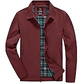 YSENTO Men's Light Jackets Lightweight Bomber Jackets Collared Work Golf Windbreakers with Zip Pockets