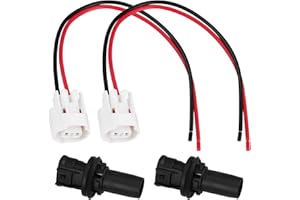 Briny River 2 Set 2-Pin Front Headlight Side Marker Lamp Socket with Connector 6189-0031 Compatible with Toyota MDX ES is NX