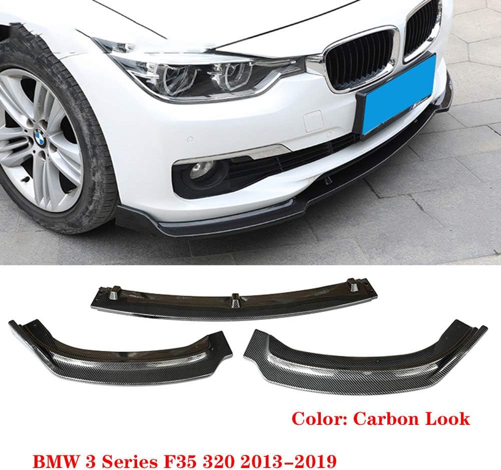 LSYBB 3 PCS Split ABS Front Bumper Lip Shovel Chin Spoiler Diffuser For BMW 3 Series F30 F35 320 2013-2019 Standard Car Styling,Carbonfiber-look