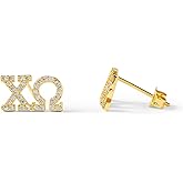 Sorority Shop Chi Omega Earrings — CO 18K Gold Plated Sorority Gifts Earrings, Long-Lasting Chi Omega Gifts for Women
