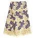 Ourwin 5 Yards African Net Lace Fabrics Nigerian French Fabric Embroidery and Rhinestones Guipure Cord Lace (Cream)