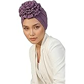 Aisha's Design Instant Turban Head Wraps For Women Pretied Hijab Scarves, Rose Detail