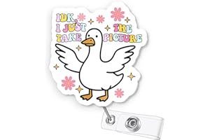AZGUAMI Funny Radiology Tech Badge Reel – Retractable Cute ID Badge Holder with Alligator Clip for X-Ray Tech, Healthcare Worker – IDK I Just Take The Picture Appreciation Gift – Nurse Week Accessory