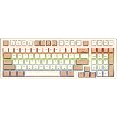 96% Wireless Mechanical Keyboard, Hot Swappable, Pre-lubed Blue Switches, Gasket Structure, Bluetooth/2.4GHz/USB-C, Led Backlit Sidelit, Custom Gaming Keyboard for PC (Peach)