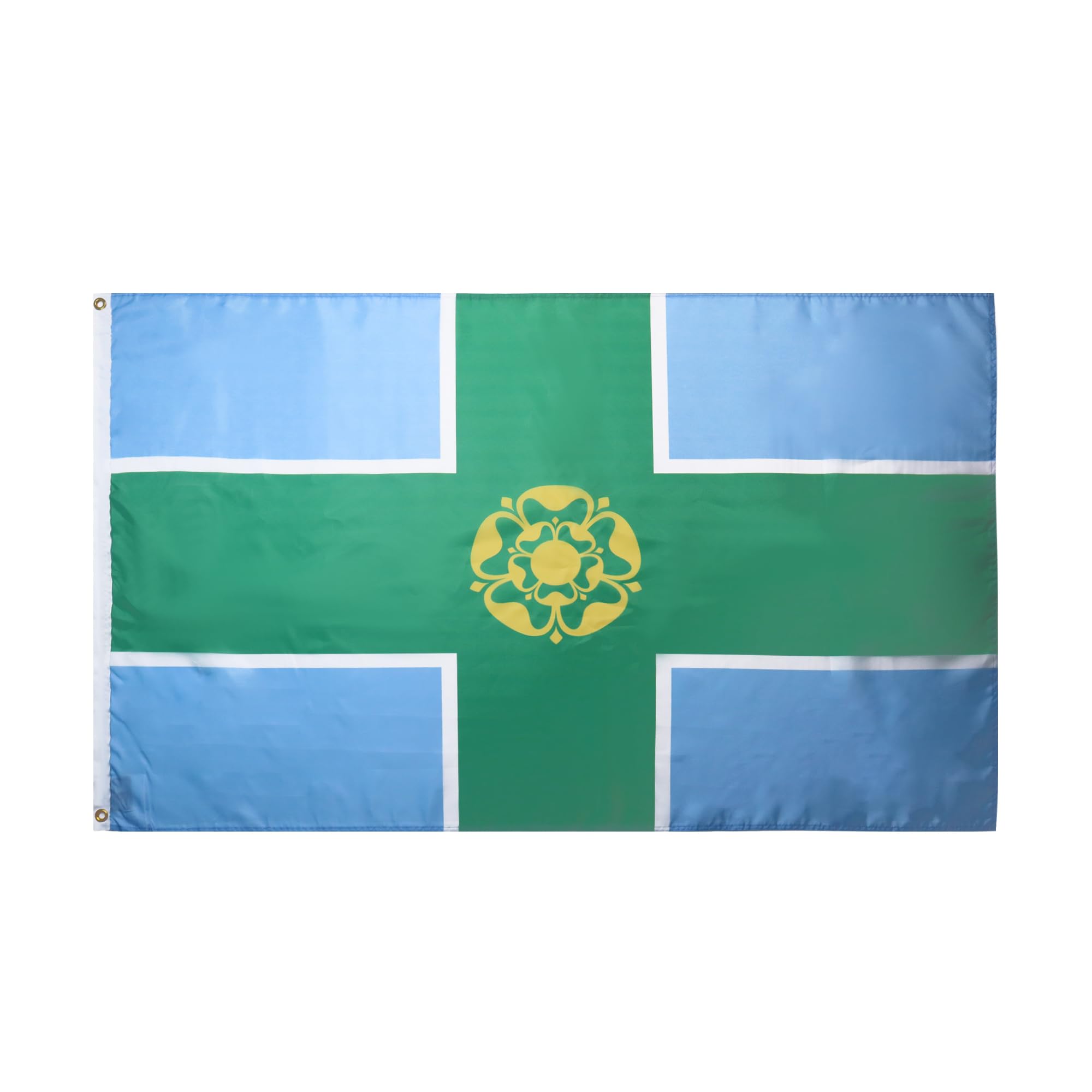 AZ FLAG - Derbyshire County Flag - 2x3 Ft - 100D Polyester County Of Derbys. - England Banner with Two Metal Grommets - Fade Resistant - Vivid Colors - 2' x 3' Feet - 90x60 Cm