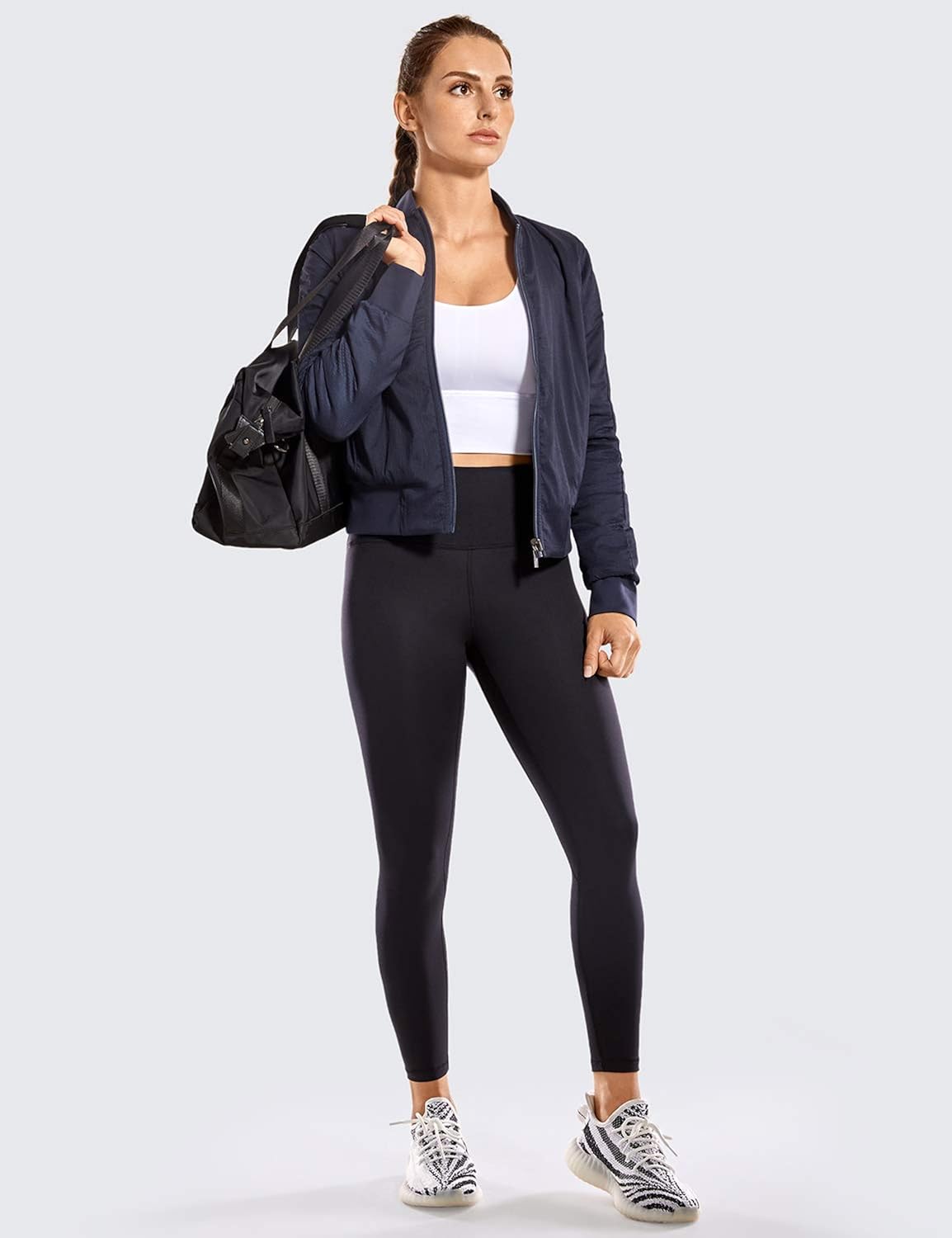 CRZ YOGA Strappy Sports Bras for Women Longline Wirefree Padded Medium Support Yoga Bra Top at  Women’s Clothing store