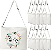 Shinylin 10 Pack Multi Purpose Reusable blank large Size Canvas Lightweight Crossbody Tote Handbags Shoulder Bag for Women Grocery Shopping Gift
