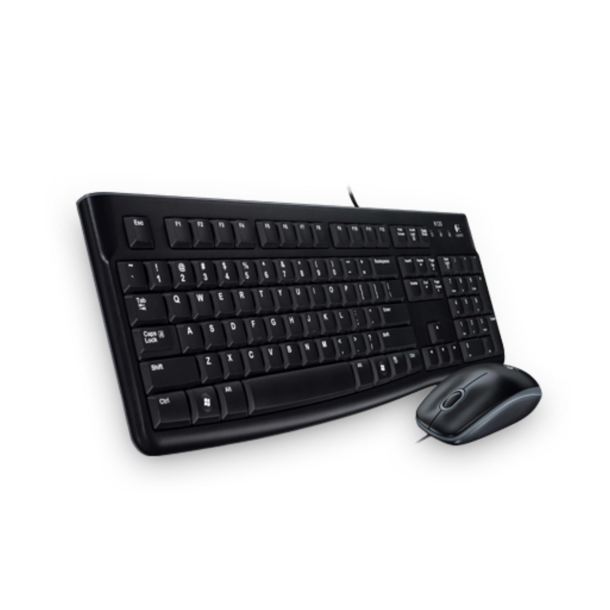 Logitech MK120 Wired Keyboard and Mouse, Czech-Slovak Layout - Black