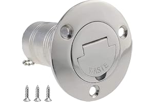 ISURE MARINE 1-1/2"(38mm) Boat Gas/Fuel/Diesel/Water/Waste Deck Fill/Filler with Keyless Cap 1-1/2" Marine Mirror- Polished 316 Stainless Steel Hardware for Boat Yacht Caravan