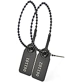 Plastic Tamper Seals, Numbered Zip Ties for Fire Extinguisher Pull Tite Security Tags Disposable Self Locking Signage Pull Tite Plastic Lock 250mm Pack of 100 (Black)