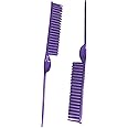 CocoBlack Naturals 3 Row Styling Comb For Detangling, Defining And Separating Curls (Purple)