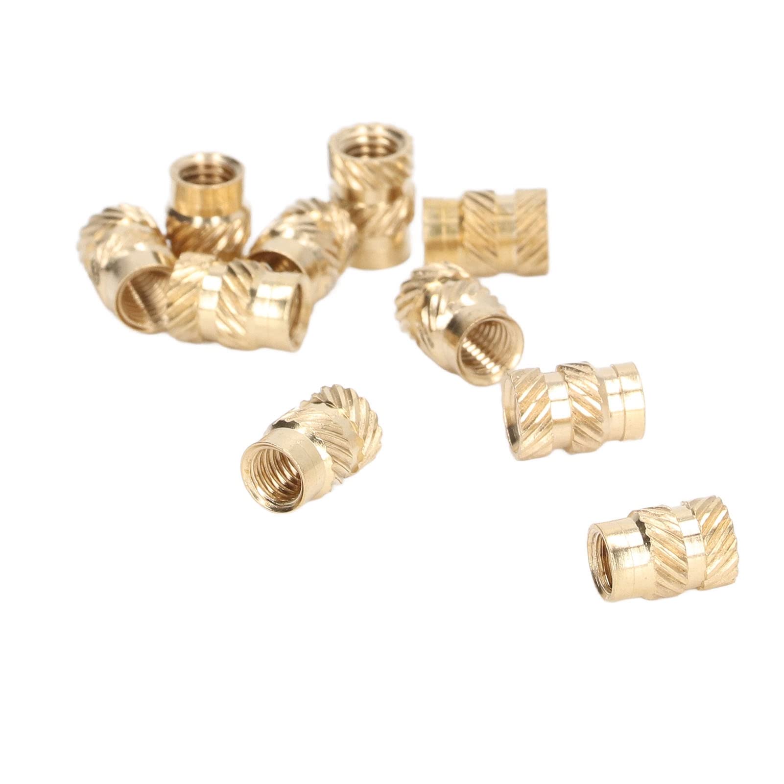 Threaded Insert, Golden Wide Application Embedment Nut 100PCS Knurled for 3D Printer(M3x4x4.2)