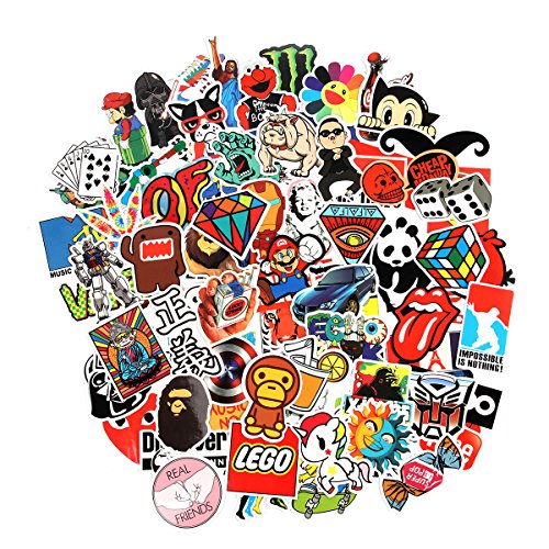 Cool Laptop Stickers Pack 100 pcs 6 Series Stickers Variety Vinyl Car Sticker Motorcycle Bicycle Luggage Decal Graffiti Patches Skateboard Stickers for Laptop Stickers for Kid and Adult (A)
