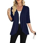 Yincro Women's Casual 3/4 Sleeve Cardigan Lightweight Soft Open Front Cardigans