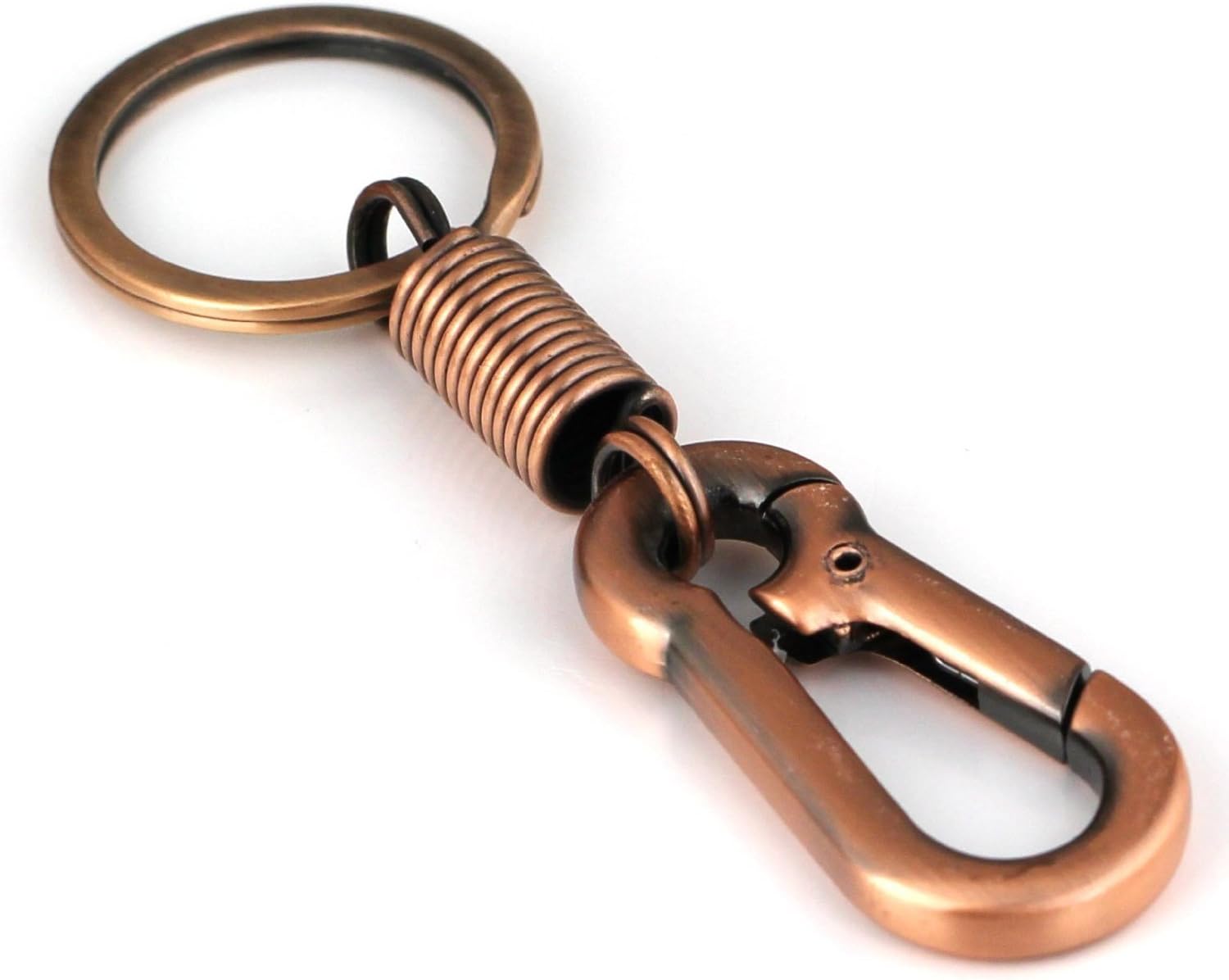 Amoroso A-88307 Retro Style Simple Strong Carabiner Shape Keychain Key Chain Ring Keyring Keyfob Key Holder (Copper)