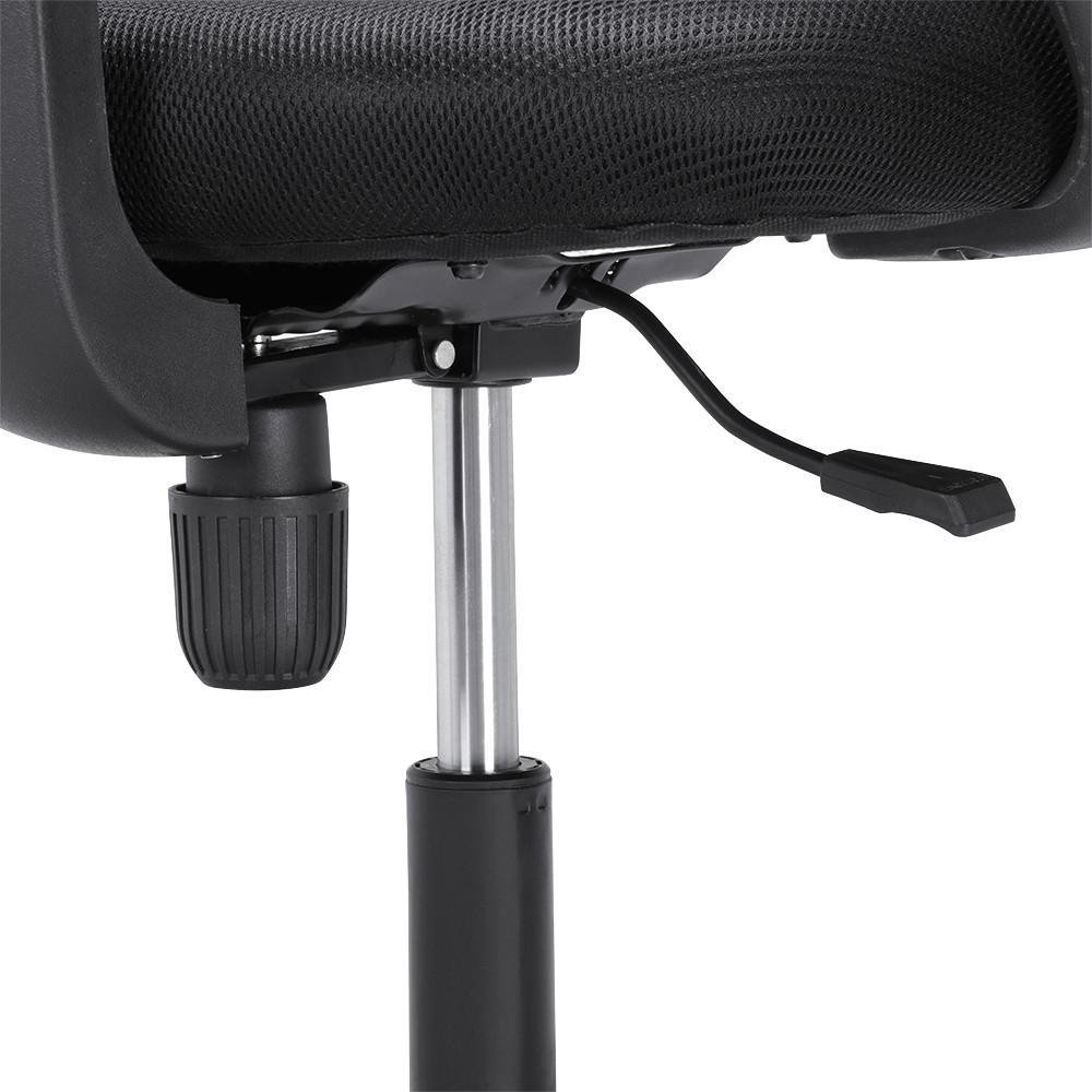 Topeakmart Adjustable Swivel Computer Desk Office Chair with Arms Seating Back Rest Fabric Mesh (Black)