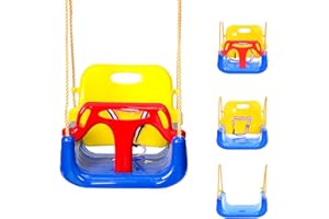 IFOYO 3-in-1 Convertible Kids Swing Seat with Detachable High-Back Support, Secure Indoor Outdoor Playground Swing for Kids