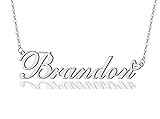 AOLO Brandon Heart Name Necklace Silver Stainless