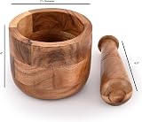 Samhita Handmade Acacia Wood Mortar and Pestle for Herbs Garlic Spices view 7
