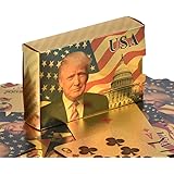 Donald Trump Playing Cards - Gold Playing Cards Deck of Waterproof Poker Cards for Game for Table Games Good Trump Gift for M
