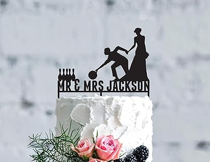 Amazon Com Bowling Wedding Cake Topper Personalized Bowling