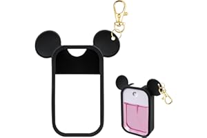 TERPINK Silicone Case Compatible with Touchland Hand Sanitizer Spray 1 fl oz, Mouse Design Protective Case with Keychain for Power Mist and Glow Mist, Hand Sanitizer Spray Accessory 1 Pack (Black)
