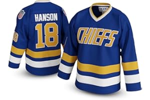 UNLC Jeff Hanson #18 Charlestown Chiefs Hockey Jersey – Slap Shot-Inspired Throwback, Stitched Letters, Sizes S–5XL