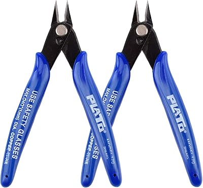 Lefute 2 Pieces Precision Flush Cutters Coil Wire Cutter 130x80mm Dark Blue