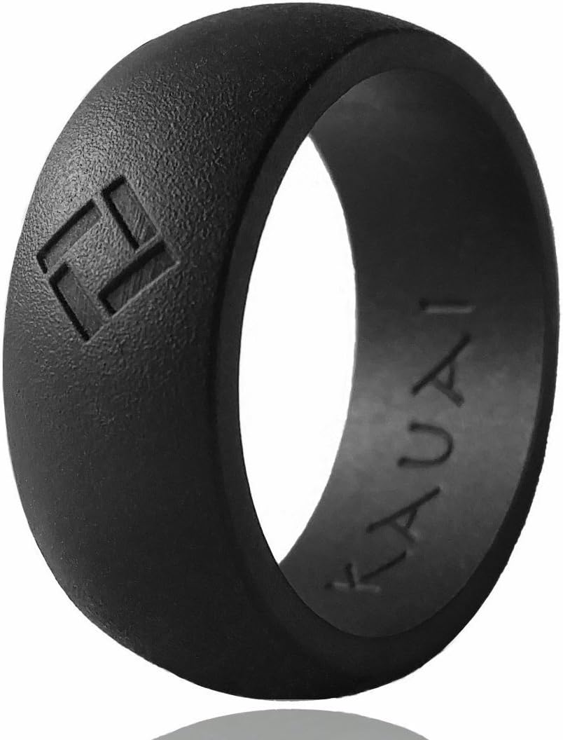 KAUAI Silicone Wedding Ring for Men, 8 Rings/Active X2 Series, Extra Strength and Leading-Edge Comfort - 8.5 mm Wide - 2.7mm Thick