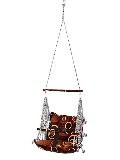 G-Honest Multi Color Cotton Swing for Kids Babys Children Folding and Washable 1-4 Years with Safety Belt Home Garden Jhula for Babies