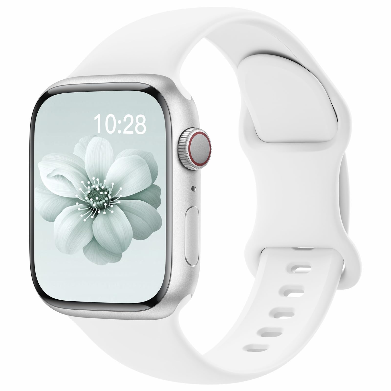 Yoohoo Soft Silicone Strap Compatible with Apple Watch Straps 38mm 40mm 41mm 42mm 44mm 45mm 46mm 49mm Women Men,Sport Replacement Bands for iWatch Series 11 10 9 8 7 6 5 4 3 2 1 SE Ultra,White — image 1