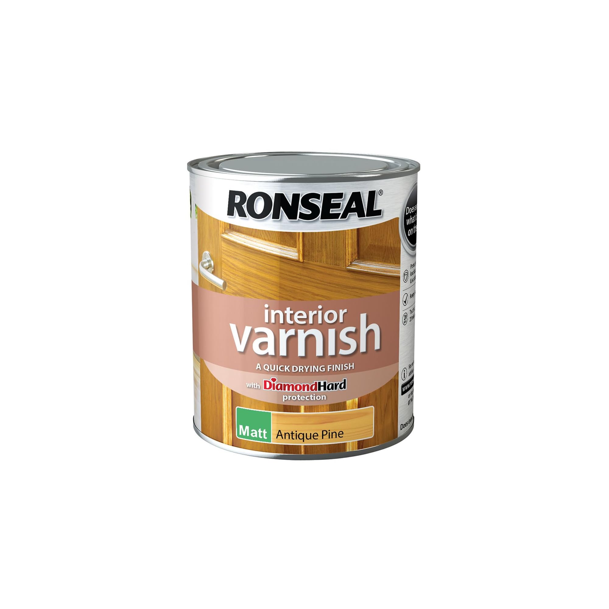 Ronseal RSLIVMAP750 750ml Quick Dry Matt Interior Varnish - Antique Pine