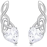 Celtic Knot Earrings Streling Silver Abalone Shell/Irish Crawler Earrings Celtic Jewelry For Women