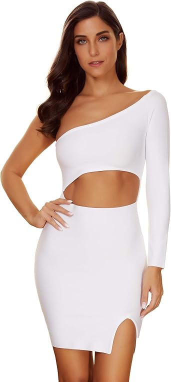 one sleeve bandage dress