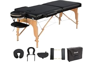 GreenLife® Basic™ Super Stable 28 Inches Width Height Adjustable Portable 2 Fold Massage Reiki Facial Table Bed with Free Car