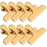 FINDMAG 8 Pack Metallic Chip Bag Clips, Gold Chip Clips for Kitchen Storage | Bag Clips for Food, Office Paper Clamps for Refrigerator, Bread Bag, Kitchen, Snack, Office, Packages, Air Tight Seal