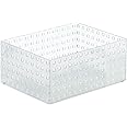 LIKE-IT 9016 Storage Box, Kitchen, Storage Case, Brix, 280, Wide, L, Approx. Width 8.3 x Depth 11.0 x Height 4.9 inches (21 x 28 x 12.5 cm), Clear, Made in Japan, Stackable Storage for Small Items,