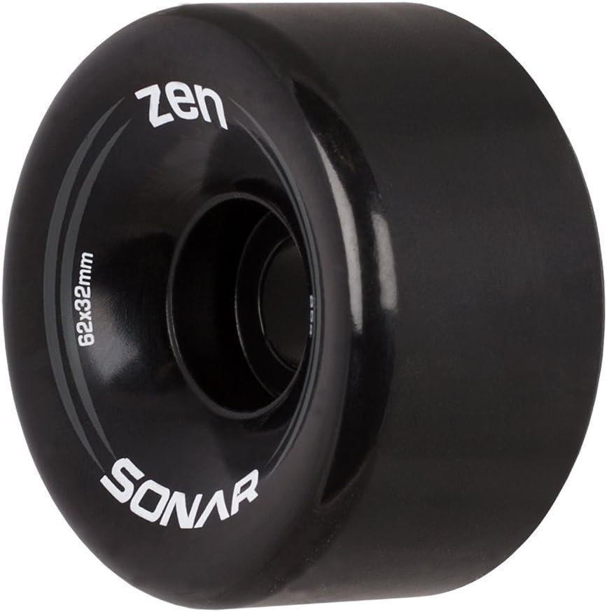 4 Pack of 32mm x 62mm 85A Wheels Black Zen Sonar Wheels Quad Roller
