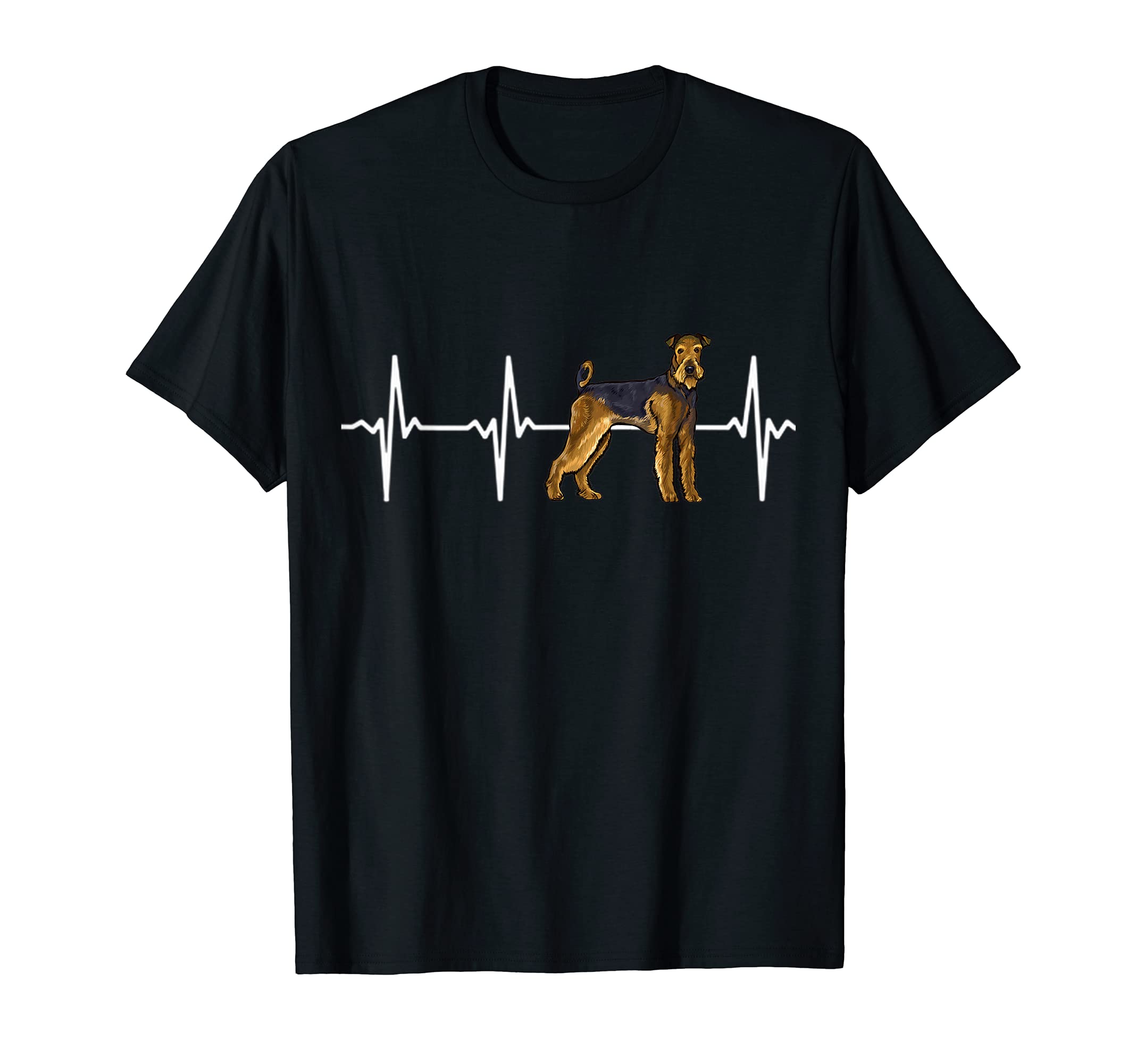 Airedale Terrier Heartbeat Love My Dog T-Shirt