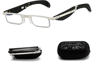 Blue Light Blocking Glasses Women, Foldable Zero Magnification for Men, Portable Anti Eyestrain Glasses with Case for Compute