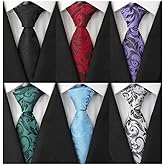 Adulove Men's Necktie Classic Silk Tie Woven Jacquard Neck Ties 6 PCS