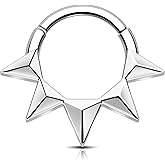 Melighting 16G Septum Ring Stainless Steel 316L Daith Piercing Jewelry 8/10 mm Helix Stud Septum Clicker for Women