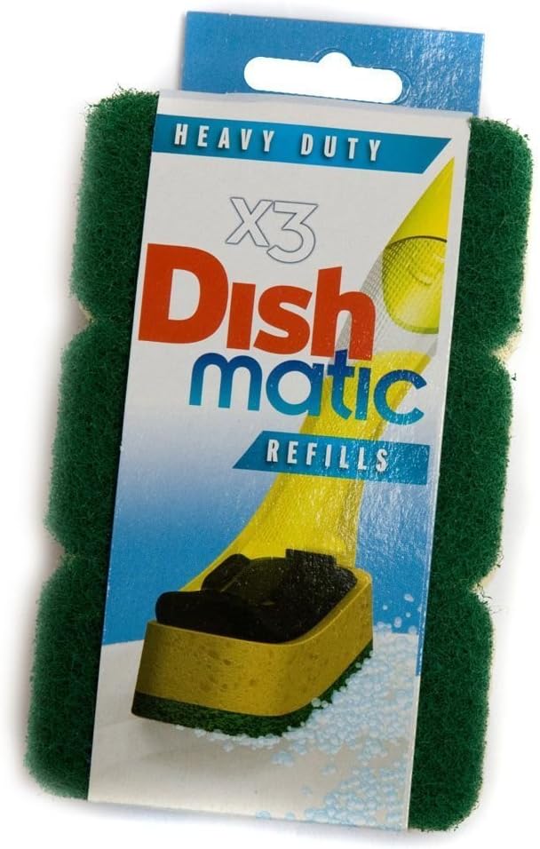 6 Heavy Duty Dishmatic Green Refill Sponges Kitchen & Dining