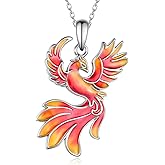 CVRAVO Phoenix Necklace 925 Sterling Silver Phoenix Pendent Necklace Phoenix Jewelry for Women