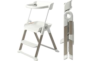 Boon Pivot Toddler Tower Kids Kitchen Step Stool - Folding Step Stool for Bathroom Sink or Kitchen Counter - CPC Certification - White - Ages 18 Months to 4 Years