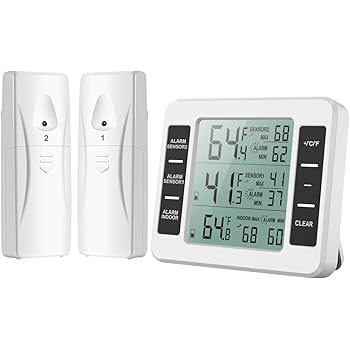 AMIR Indoor Outdoor Thermometer, Refrigerator Thermometer, Digital