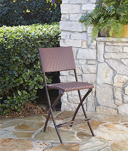 UPC 044681870453, Cosco 87644DBR2E Outdoor INTELLIFIT Delray Steel Frame High Top Patio Bistro Stools, 2 Pack, Drak Brown/Red Resin Wicker