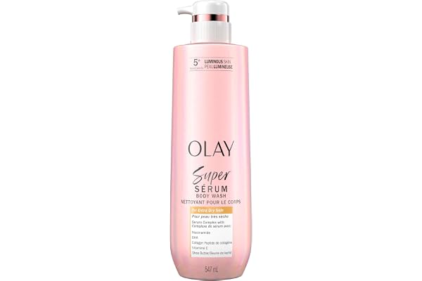 Olay Super Serum Body Wash for Extra Dry Skin, Serum Complex for Luminous Skin, 547 mL