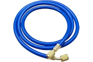 DUSCOKE AC Refrigerant Hose, 60 Inch HVAC Manifold Gauge Tube for Air Condition System, 1/4" SAE Thread Flare Charging Hose, 800 PSI Working Pressure HVAC Hoses for R134A, R410A and R22 (Blue)